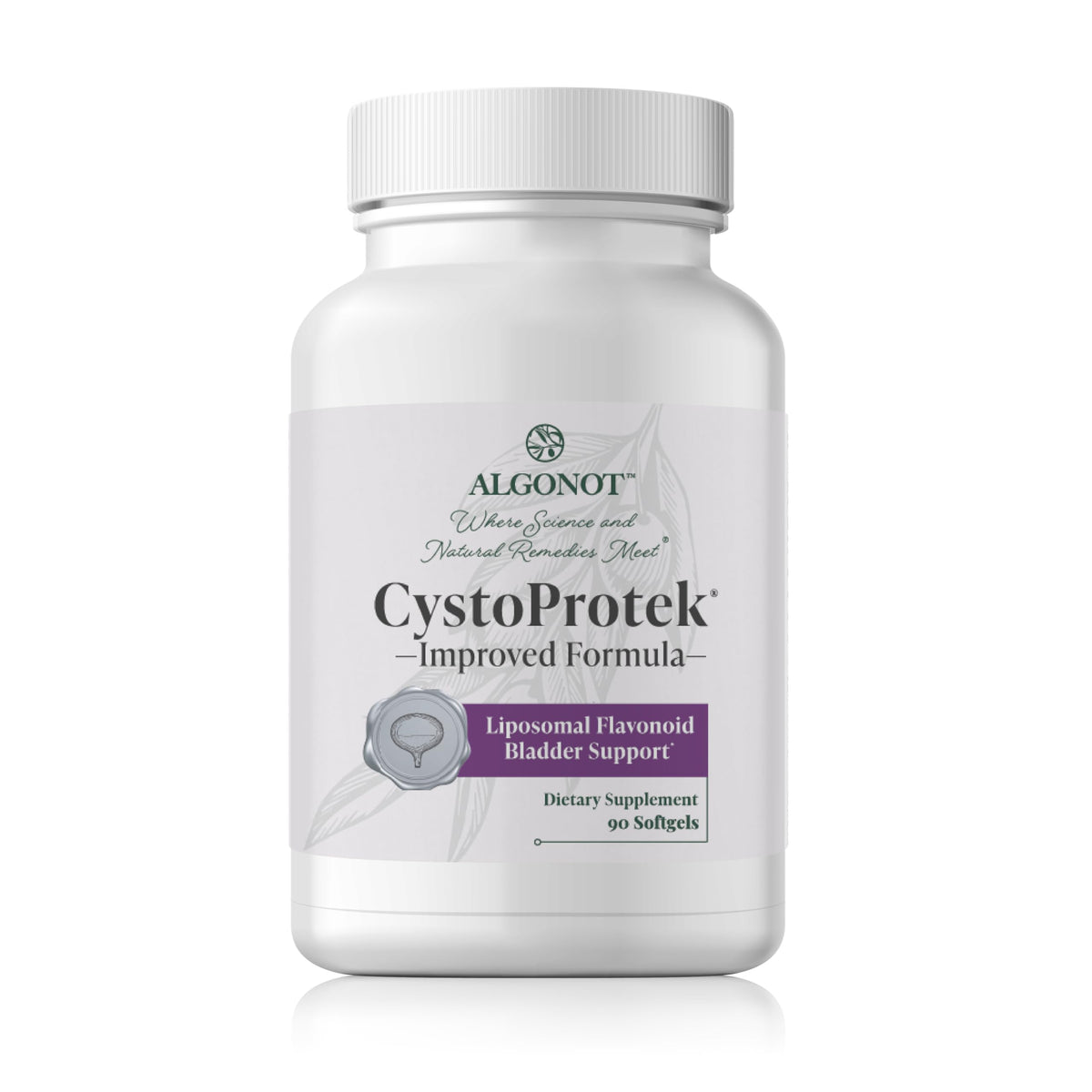 Algonot CystoProtek 1-pack bottle for bladder health and daily comfort.