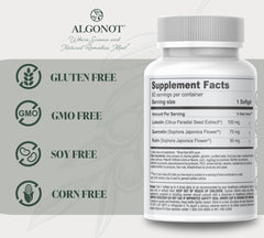 Front label shows luteolin, quercetin, and rutin in a single capsule.
