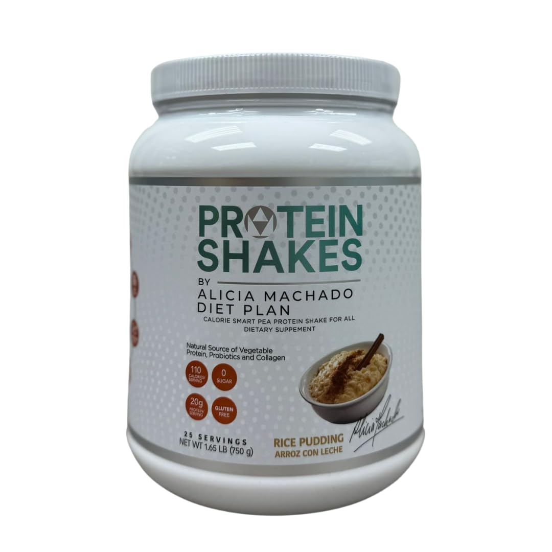 Alicia Machado Diet Plan Rice Pudding Shake bottle pour for convenient meal replacement.