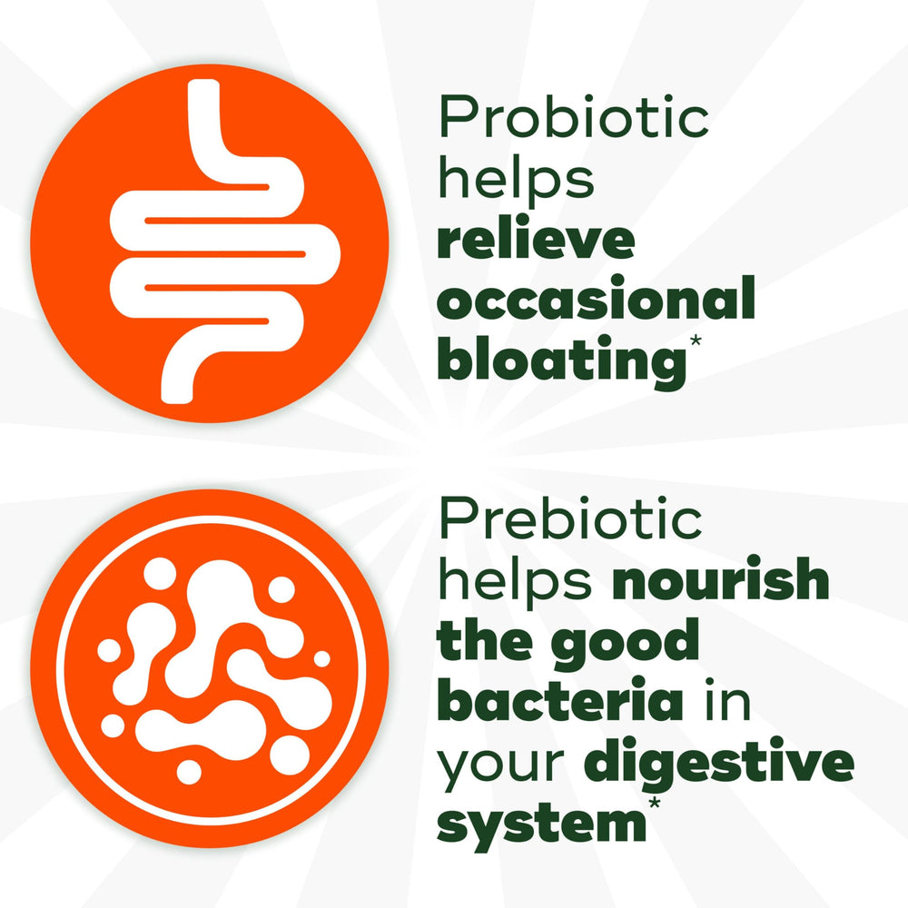 Align probiotic bottle close-up showing on-the-go digestive support.