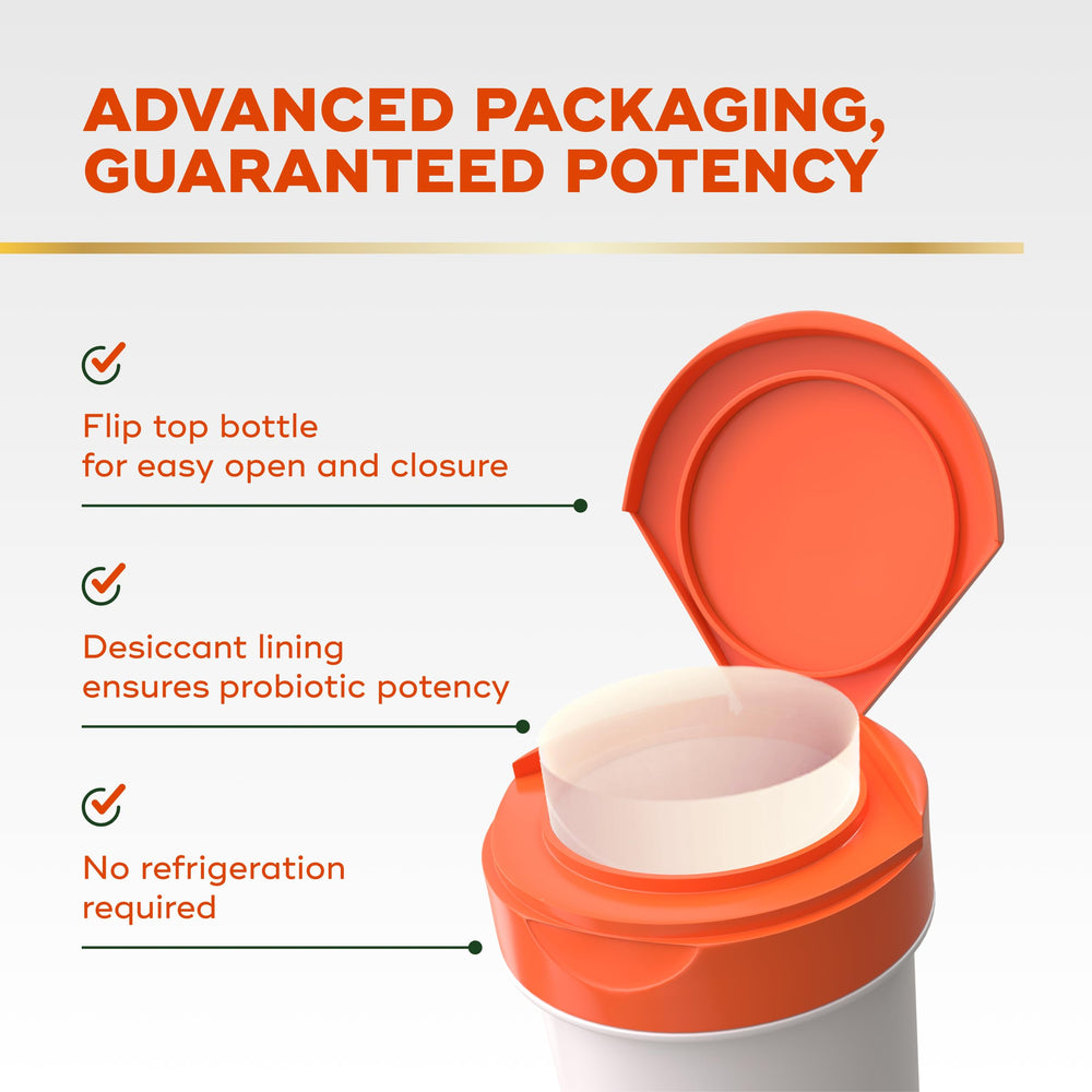Capsule on table hints at a daily ritual for gut balance.