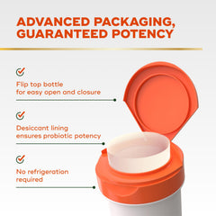 Capsule on table hints at a daily ritual for gut balance.
