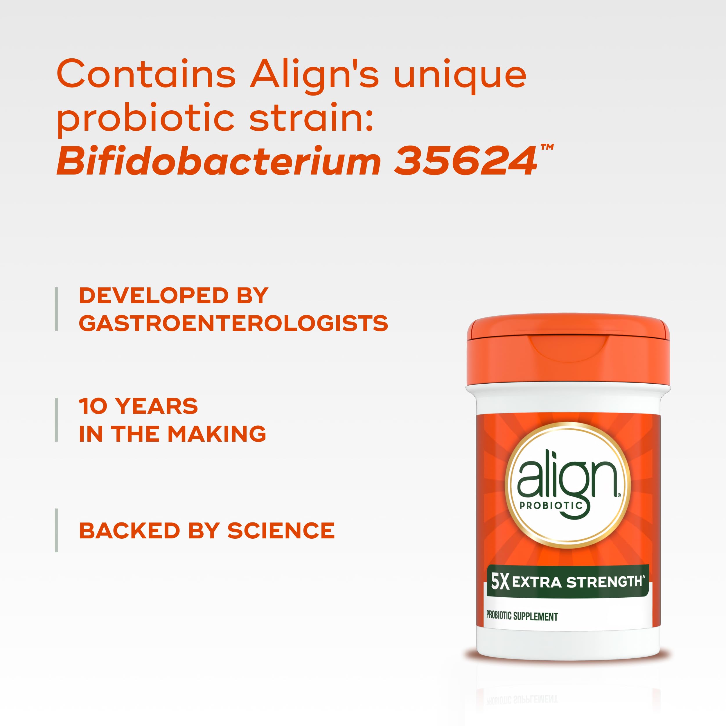 Align Probiotic Extra Strength desiccant bottle preserves potency.