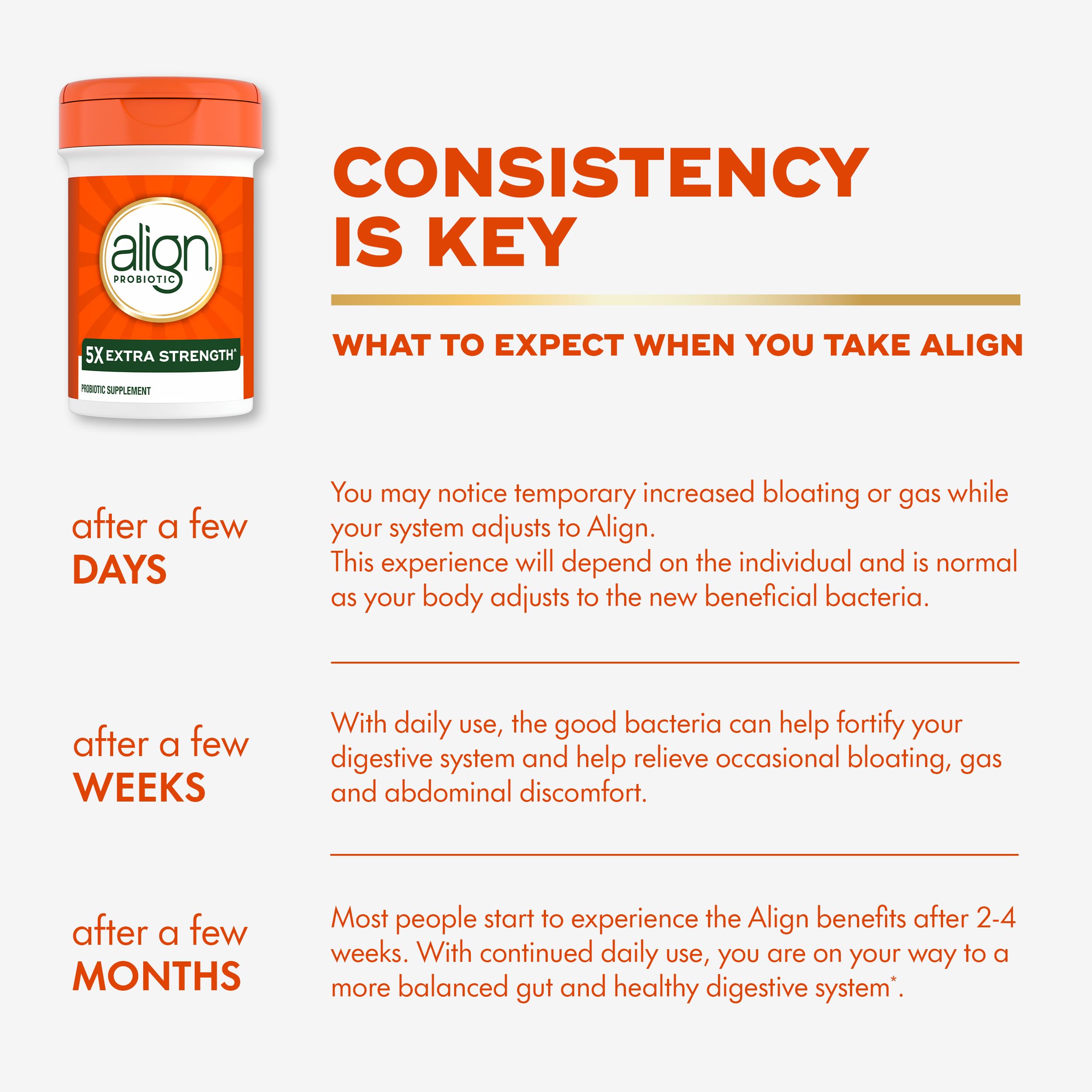 Align Probiotic Extra Strength packaging box for easy dosing.