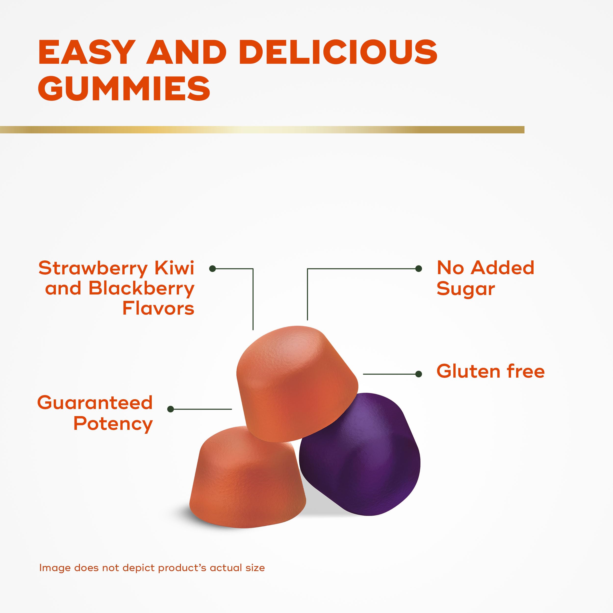 Align Probiotic + Fiber Gummies serving without water for on-the-go use.