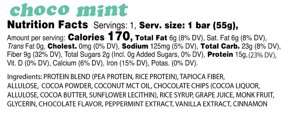 Close-up of Alio Choco Mint bar showing texture and flavor