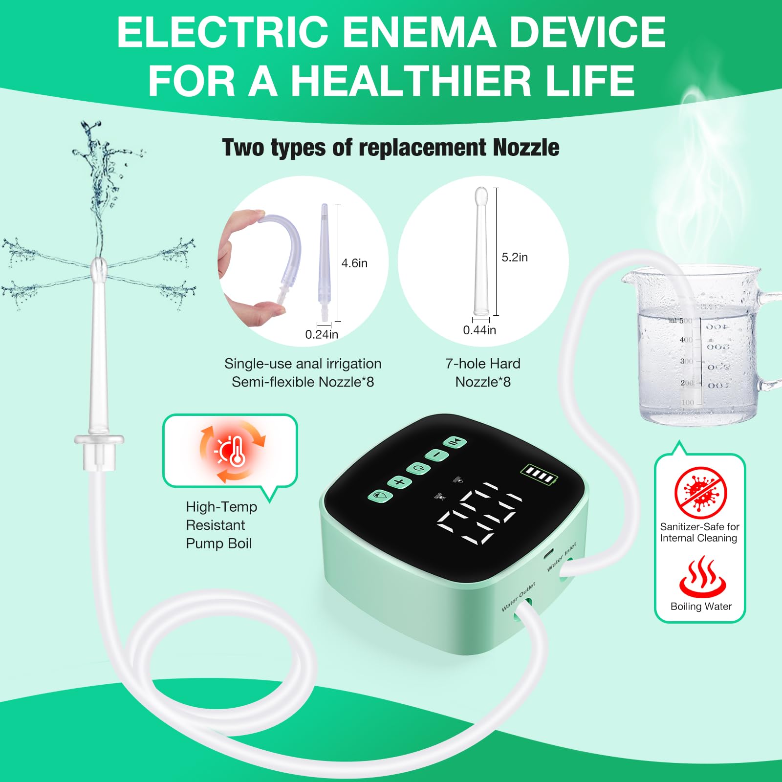 Alitake Enema Kit connected to external water source for steady prep.