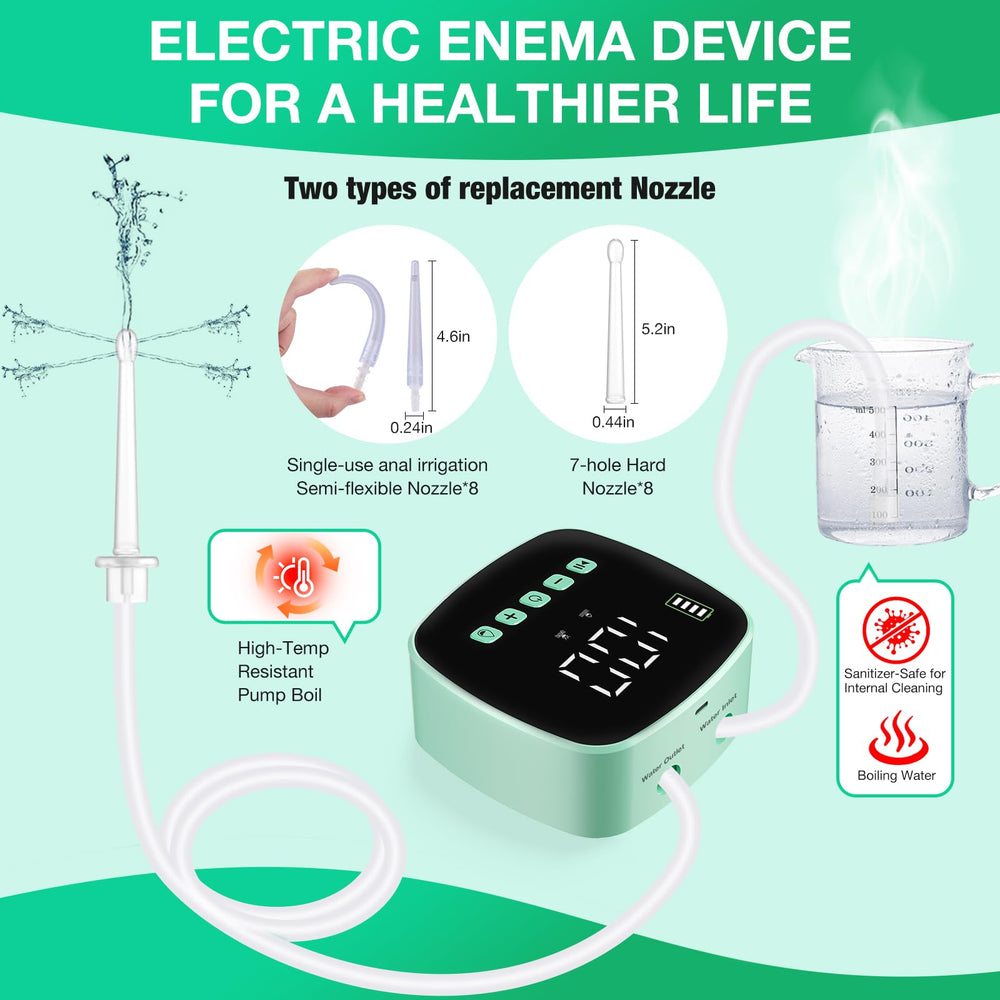 Alitake Enema Kit connected to external water source for steady prep.