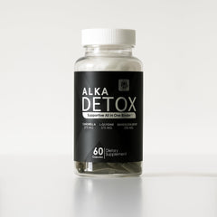 AlkaDetox binder tablet bottle for easy daily digestive support