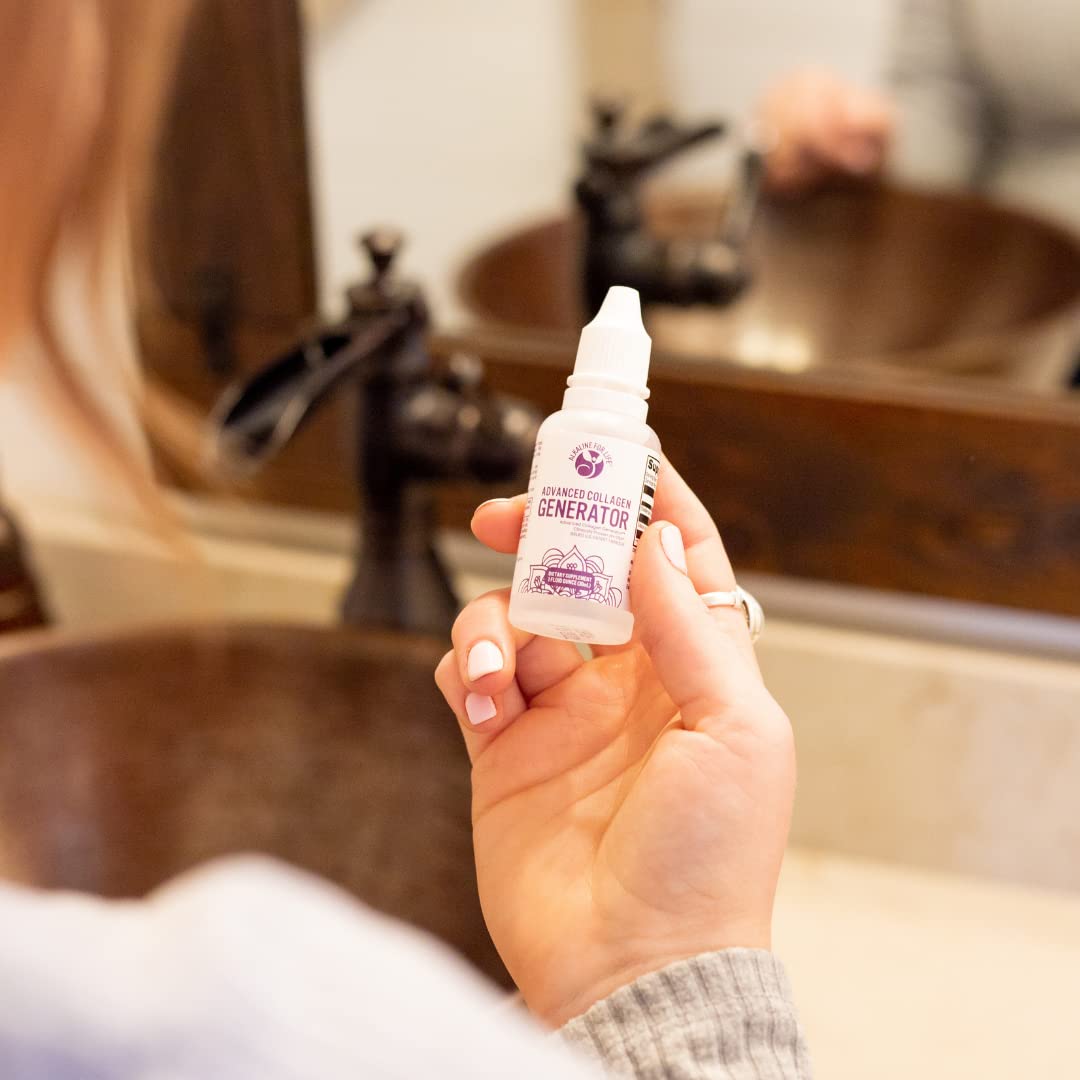 Bottle on counter ready for an easy daily routine with Alkaline for Life Collagen Generator