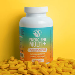 Alkaline for Life Energized Multi capsules close-up emphasizes bioavailable minerals