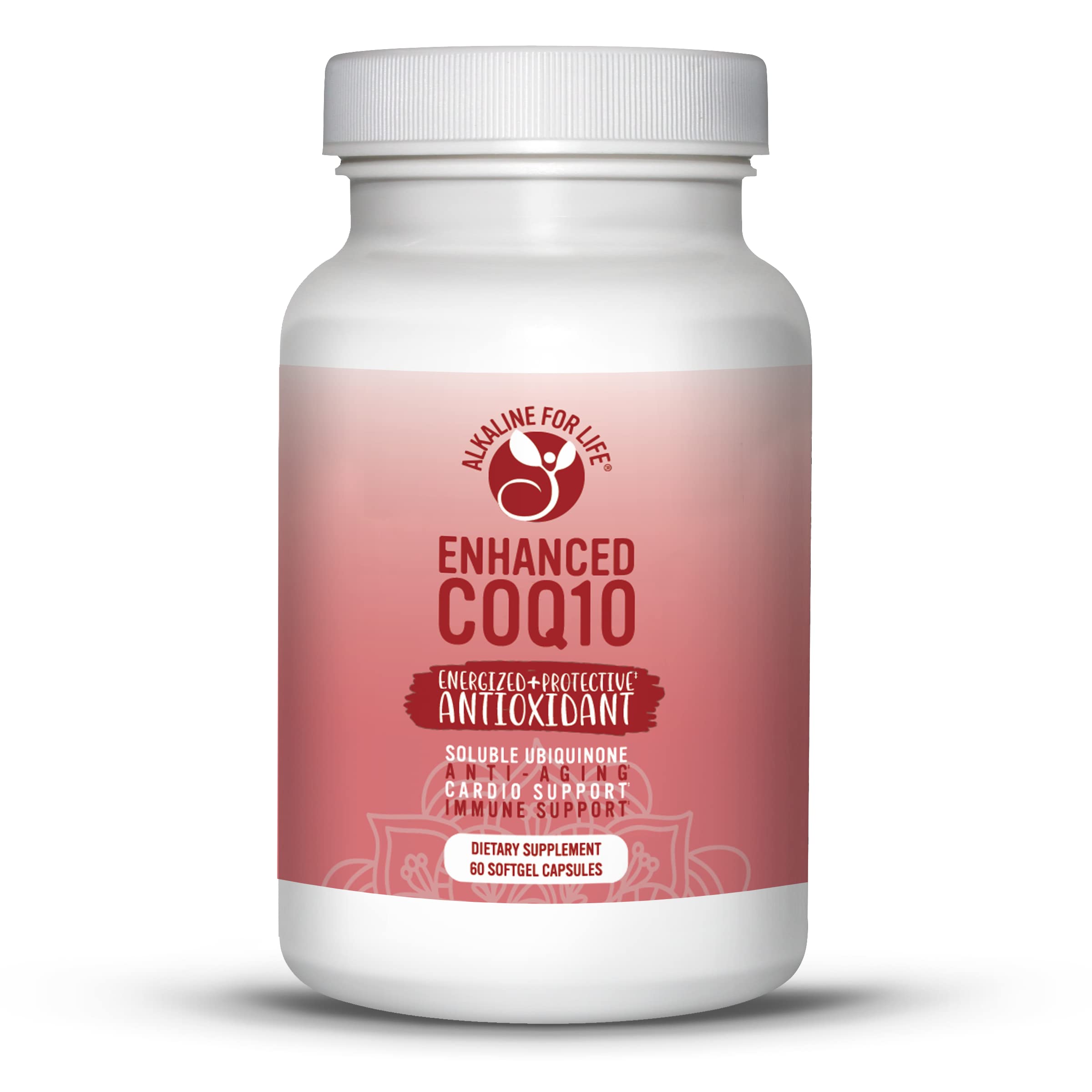 Alkaline for Life Enhanced CoQ10 bottle front view emphasizing micellized absorption