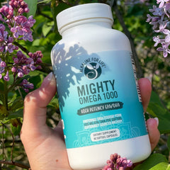 Mighty Omega 1000 anchovy oil origin from South Pacific, emphasizing purity and freshness