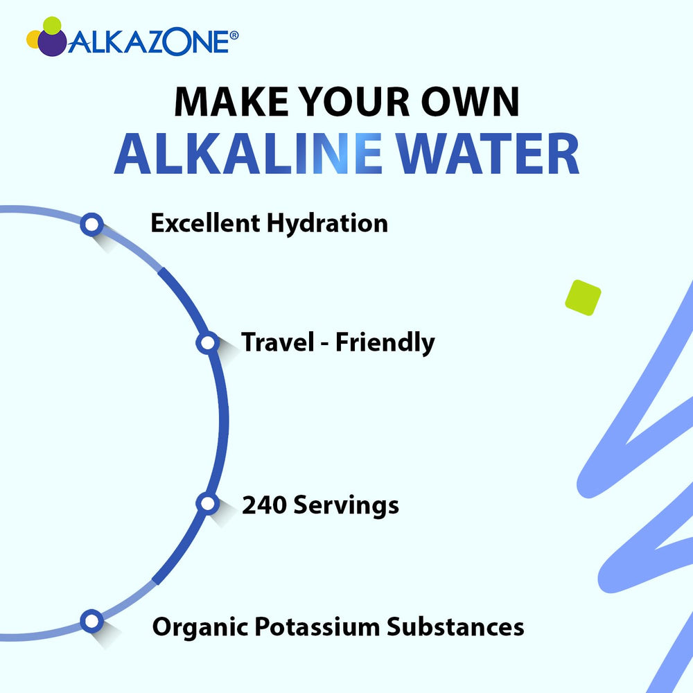 Alkazone daily-use drops add minerals to water for alkaline hydration.