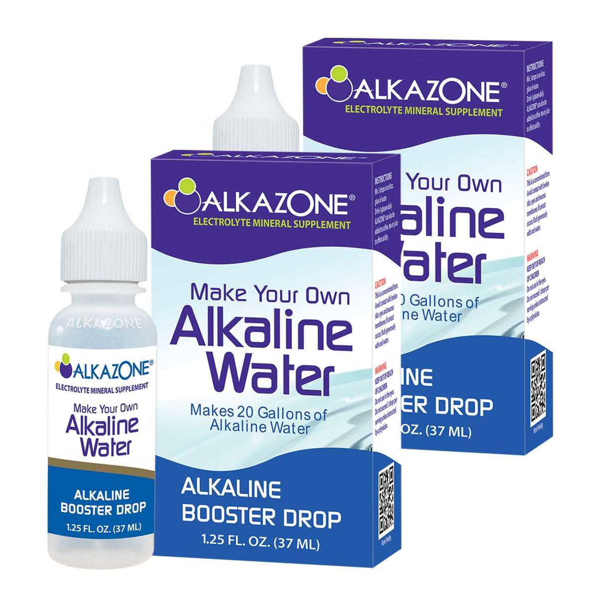 Alkazone alkaline water booster drops in a bottle ready to mix for hydration.