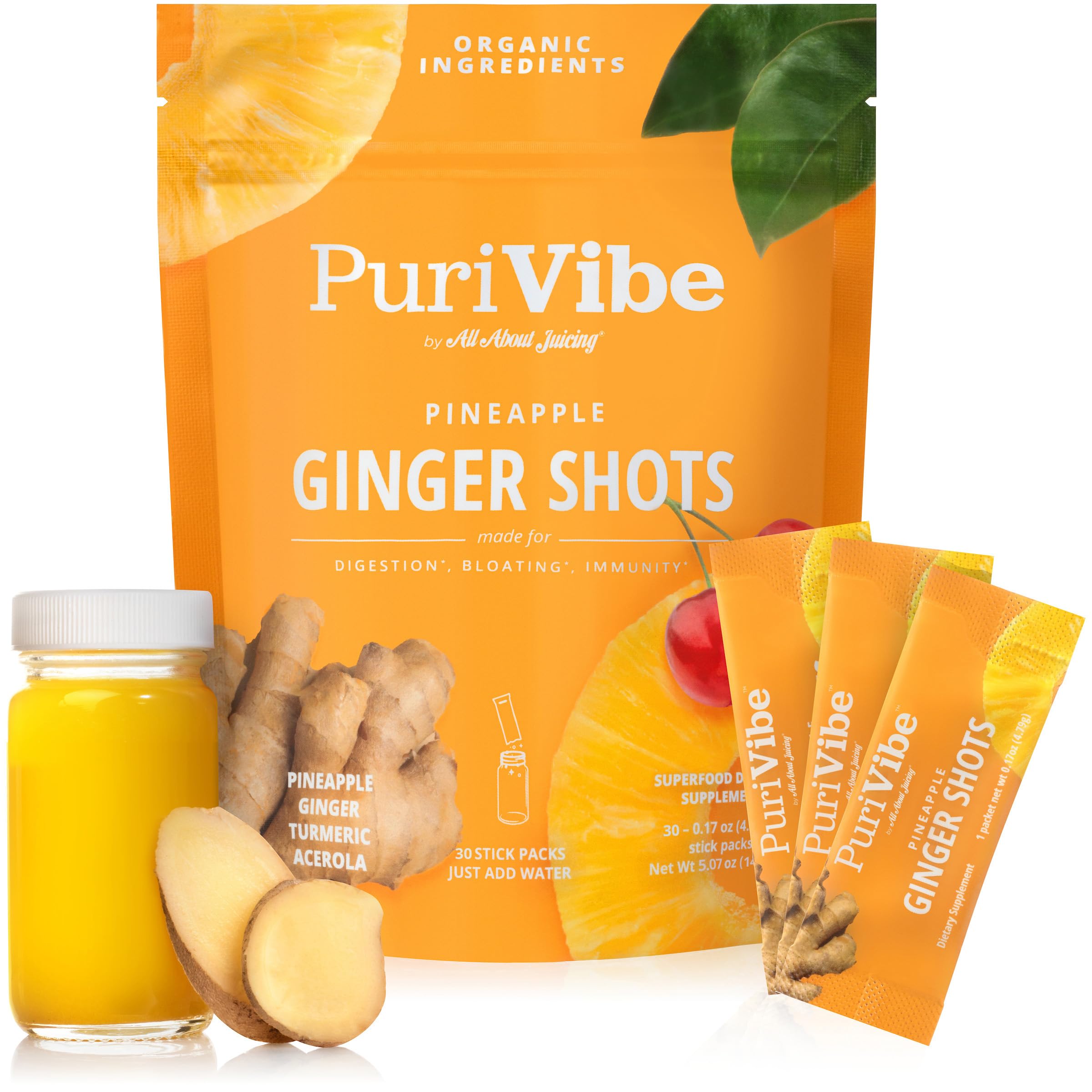All About Juicing ginger-shot pineapple-turmeric stick-pack energizes morning routine