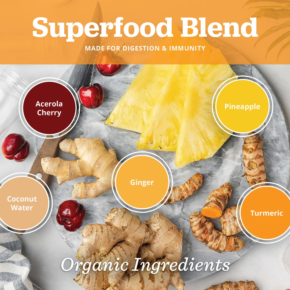 All About Juicing ingredients pineapple-ginger-turmeric showcase natural flavors