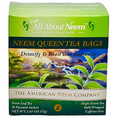 Neem Queen tea bags steeping in cup for a soothing hot or iced brew