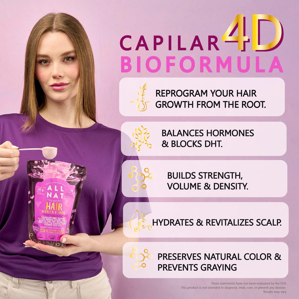 ALL NAT 4D Bioformula ingredients close-up with 22 active components