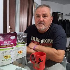 ALL SLIMMING HERBS Daytime Tea on counter ready to brew
