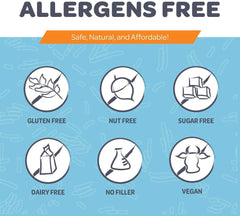 Allergen-free icons emphasize a dairy-free, gluten-free probiotic option from Bio-Heal.