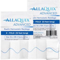 AllaQuix kaolin gauze 3in-12ft in packaging, ideal for rapid field deployment.