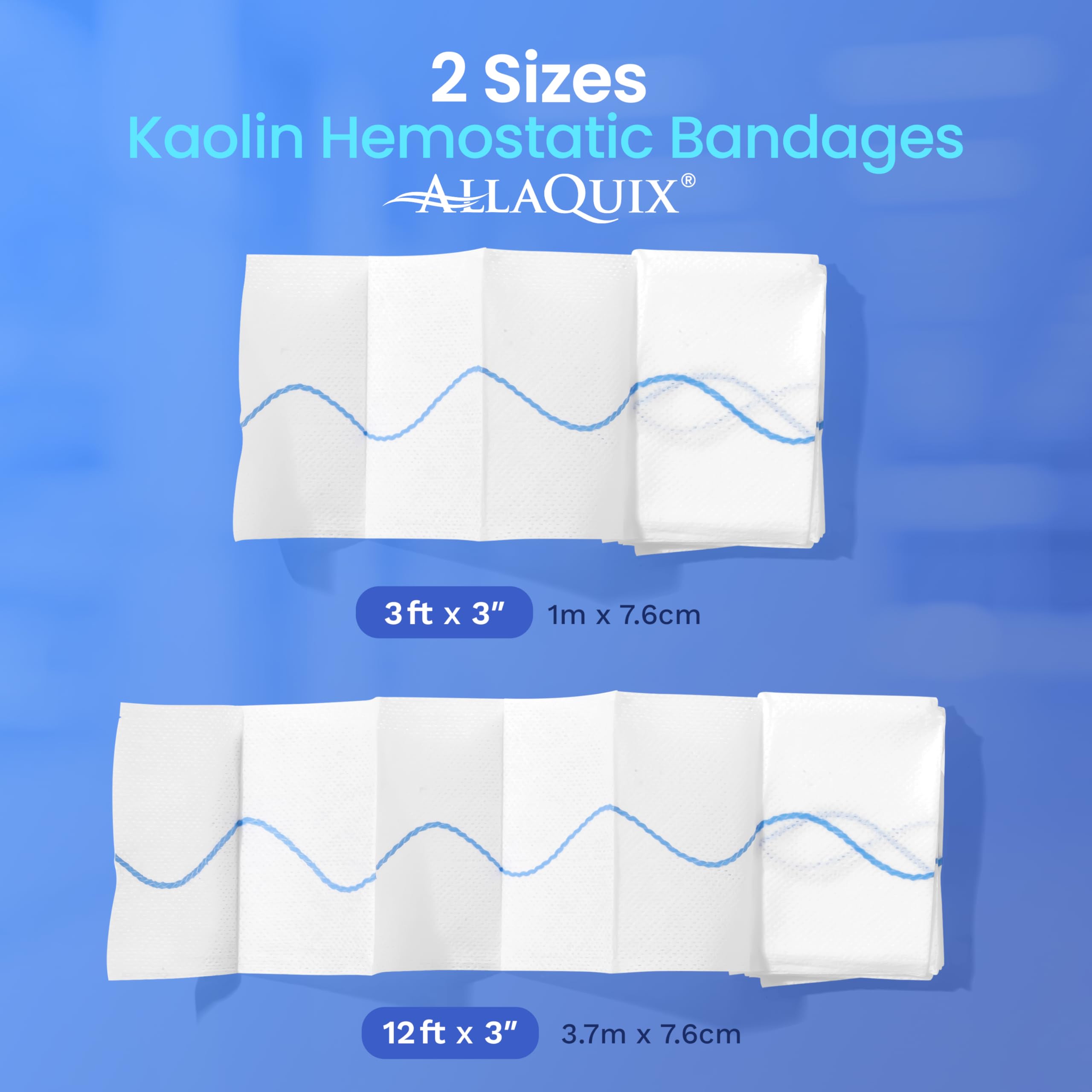 AllaQuix military-grade hemostatic bandage in field kit, supports rapid bleeding control.