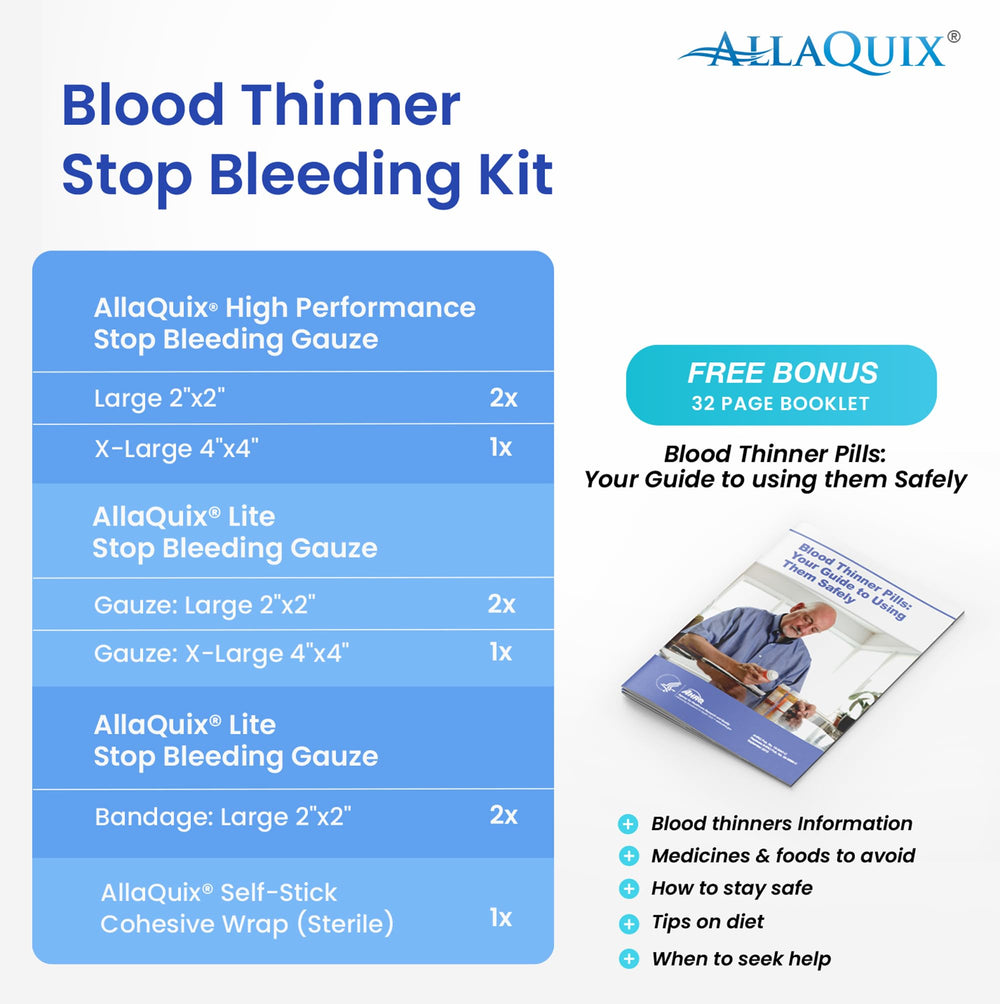 AllaQuix Stop Bleeding Lite gauze close-up, economical option for minor bleeds.