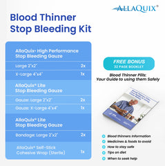 AllaQuix Stop Bleeding Lite gauze close-up, economical option for minor bleeds.