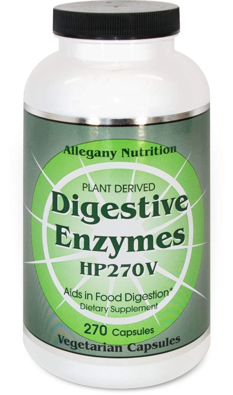 Allegany Nutrition Digestive Enzymes HP bottle with label, vegan capsules for daily digestion.