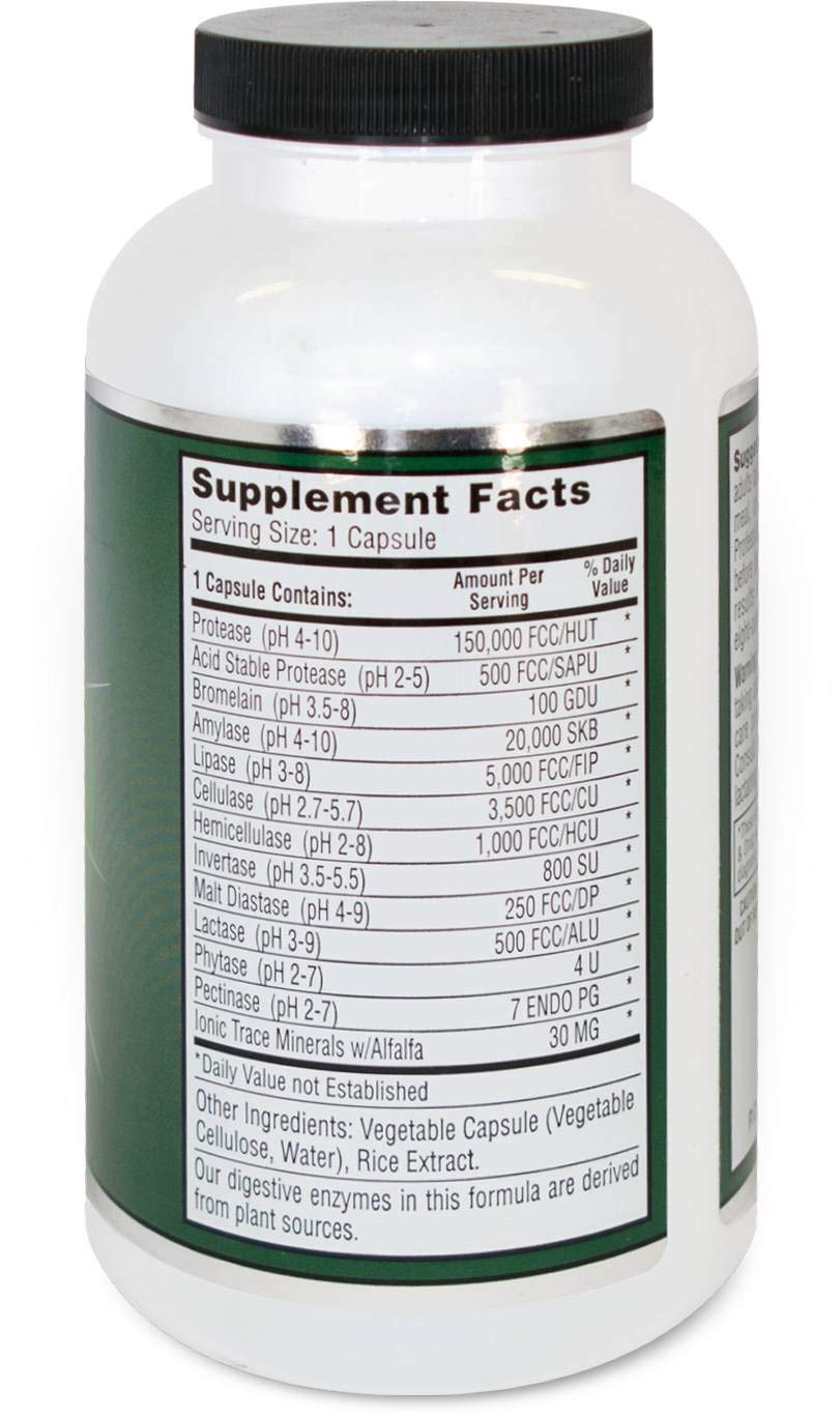Allegany Nutrition Digestive Enzymes HP packaging label, 270 capsules for wide pH range support.