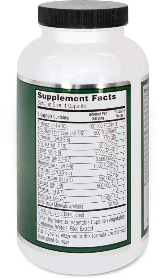 Allegany Nutrition Digestive Enzymes HP packaging label, 270 capsules for wide pH range support.