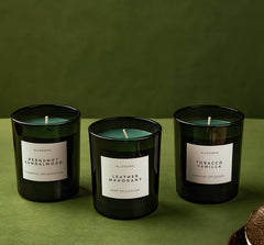 Allegorie candle lid and label on premium packaging