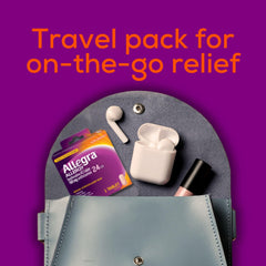 Allegra travel pack included for on-the-go relief