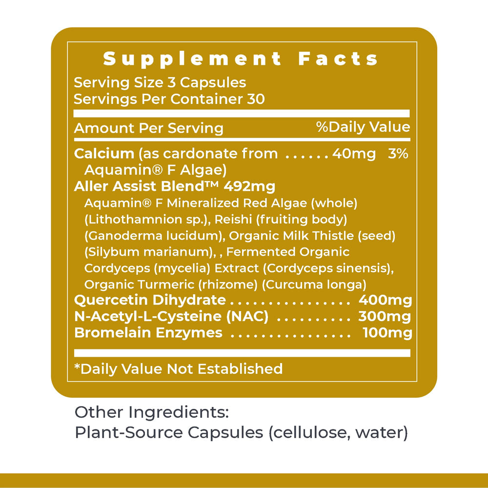 AllerCaps reishi mushroom blend depicted for holistic immune support.