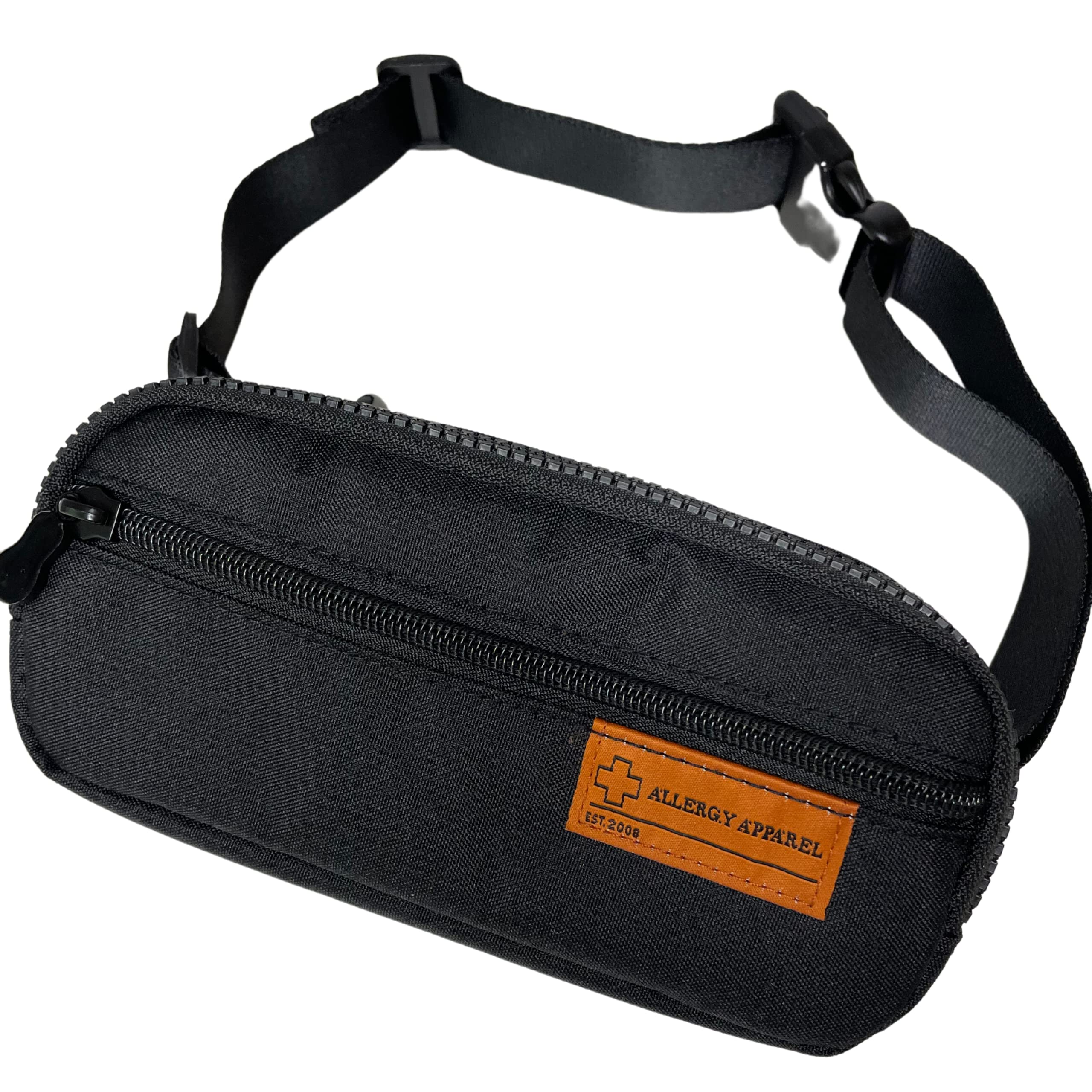 Allergy Apparel epi carry all compact size keeps two EpiPen injectors secure on the go.