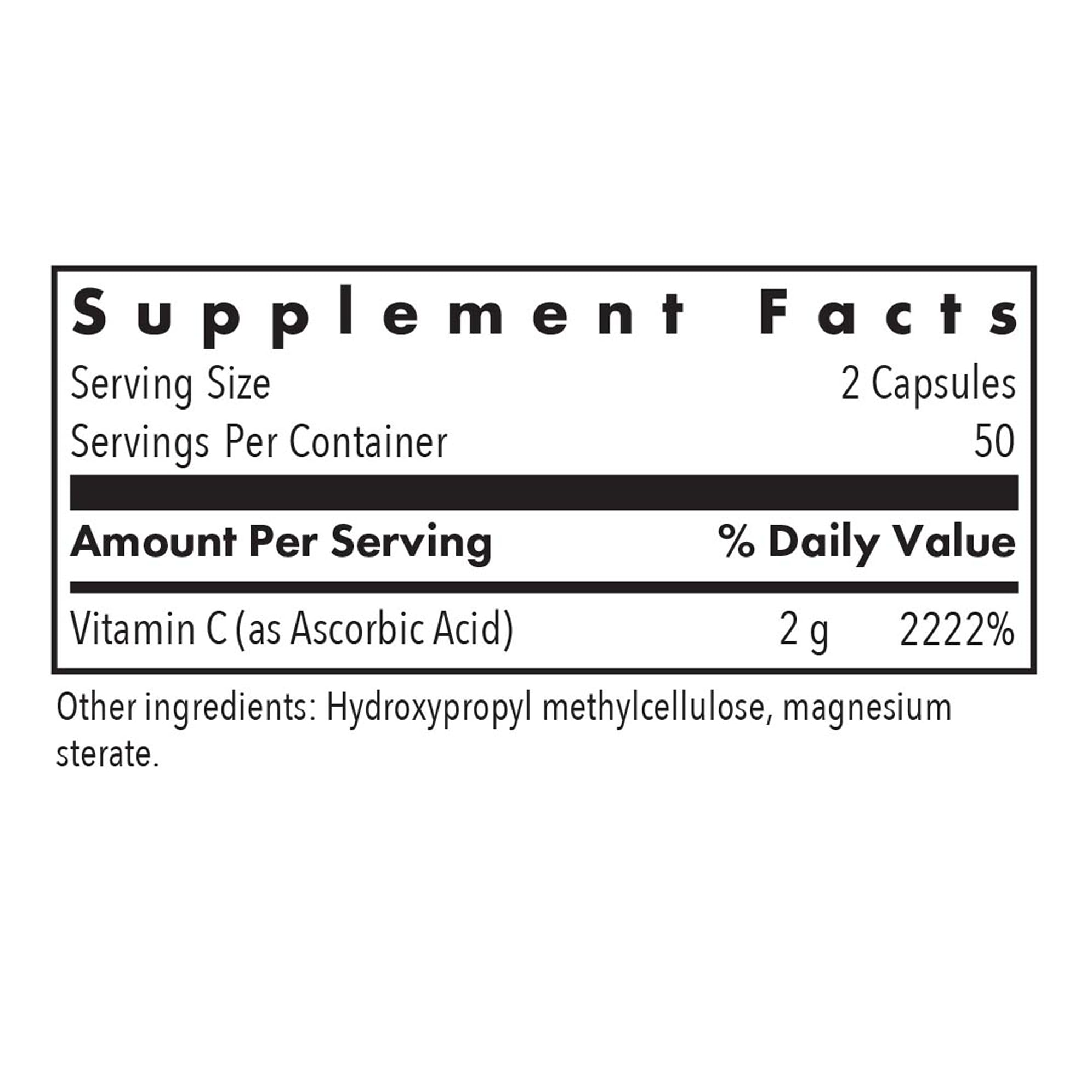 Allergy Research Group 1000mg vitamin C label highlights vegan capsules.