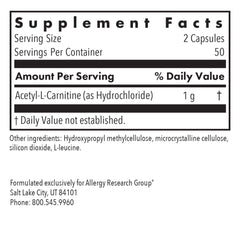Allergy Research Group label front shows dosage and ingredients.