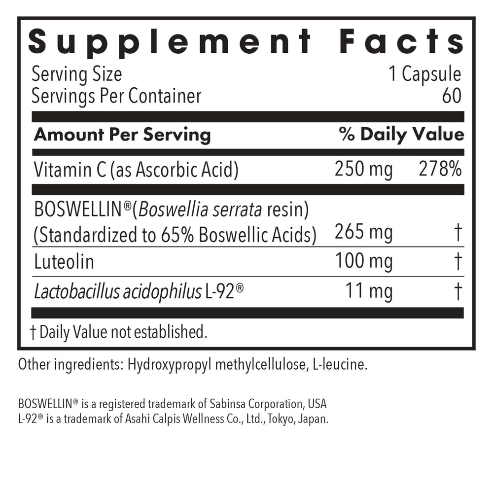 Aller-Aid L92 bottle back with usage directions and ingredients listed.