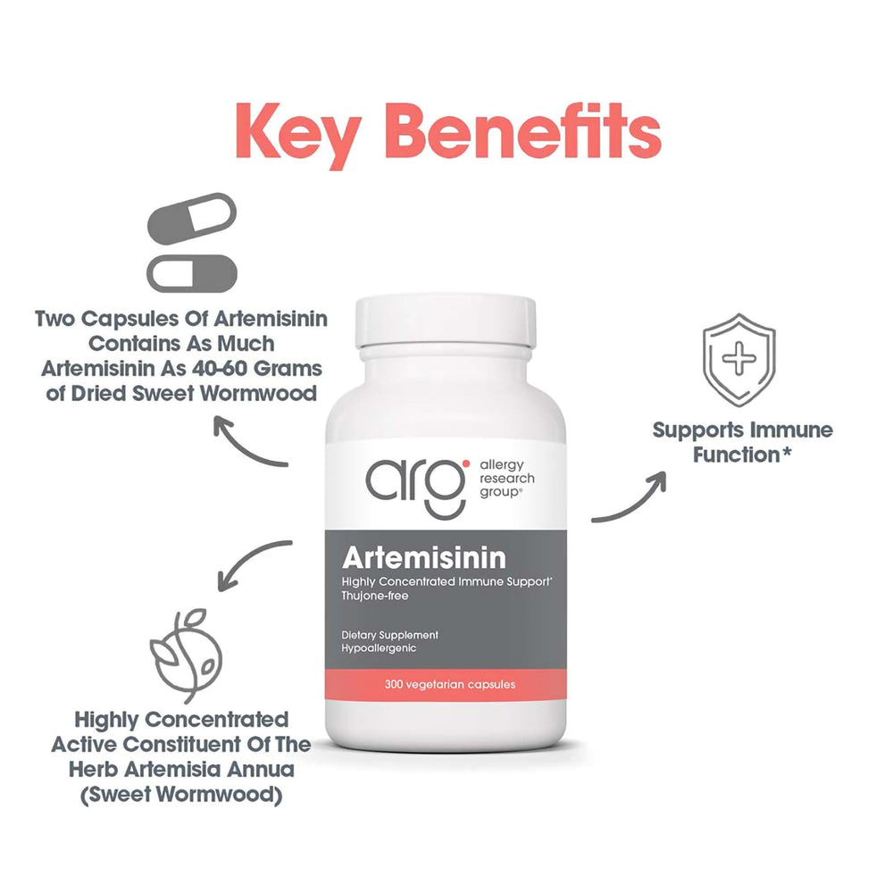 Allergy Research Group Artemisinin packaging front showcases allergen-free, purity-first design.