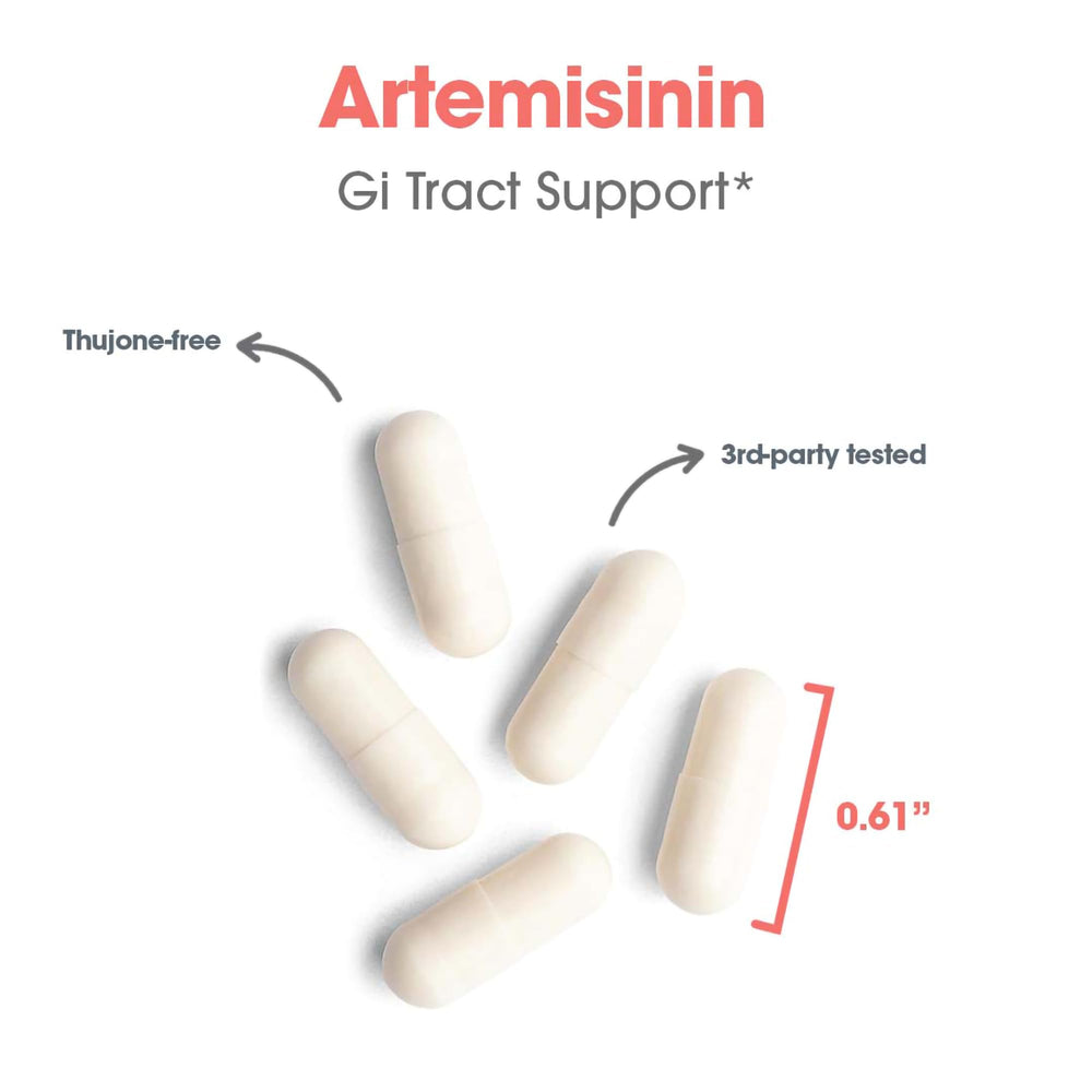 Allergy Research Group Artemisinin serving dosage image communicates 150 servings total.