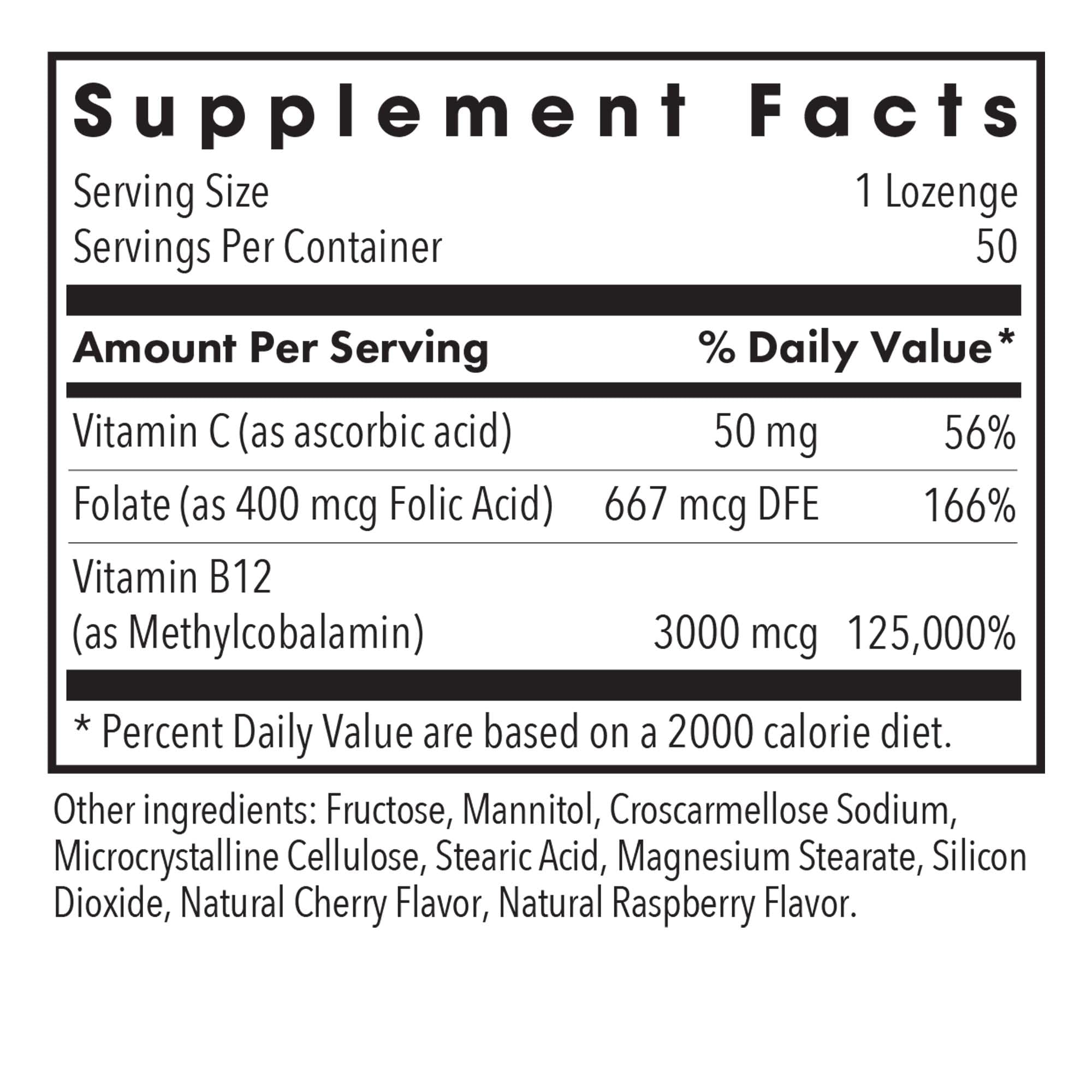 Allergy Research Group B12 folate combination lozenge highlights folate support for healthy cells.