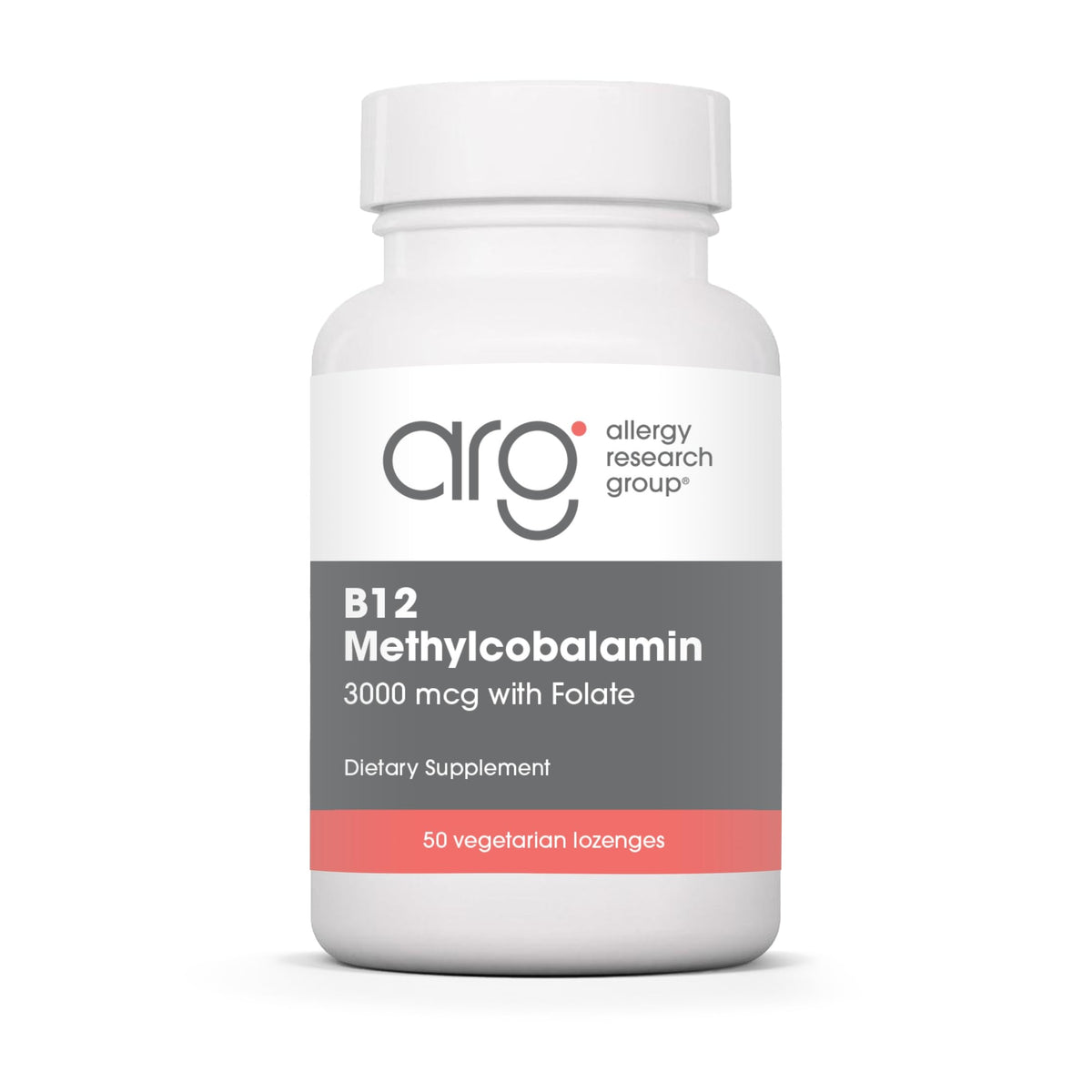 Allergy Research Group B12 methylcobalamin lozenge supports methylation for daily wellness.