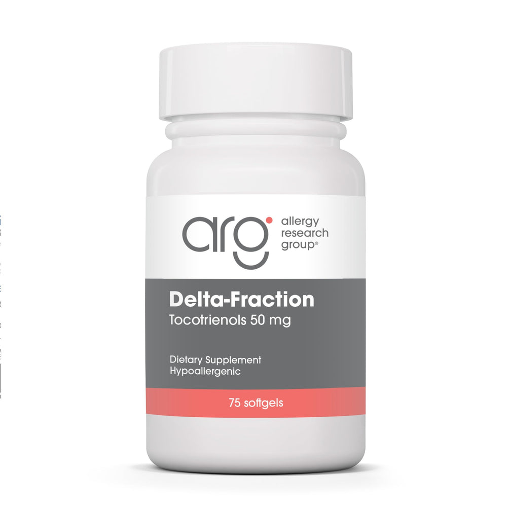 Allergy Research Group Delta-Fraction Tocotrienols bottle front suggesting circulatory support.