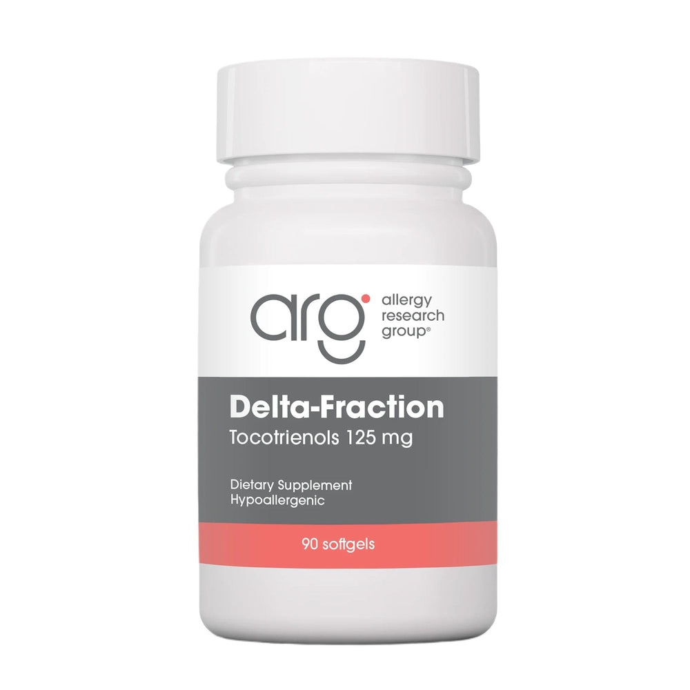 Allergy Research Group Delta-Fraction Tocotrienols bottle showing potential cardiovascular support