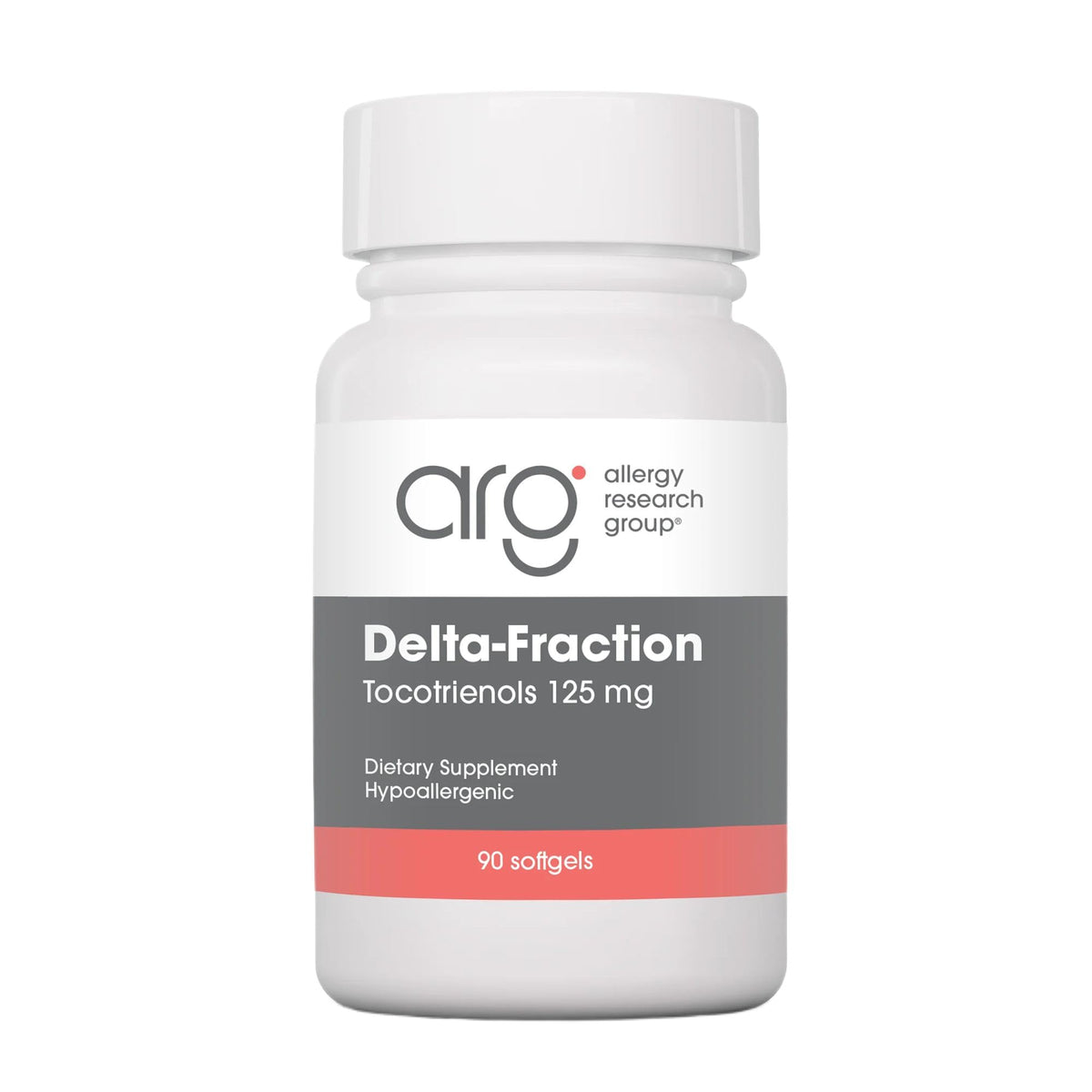Allergy Research Group Delta-Fraction Tocotrienols bottle showing potential cardiovascular support