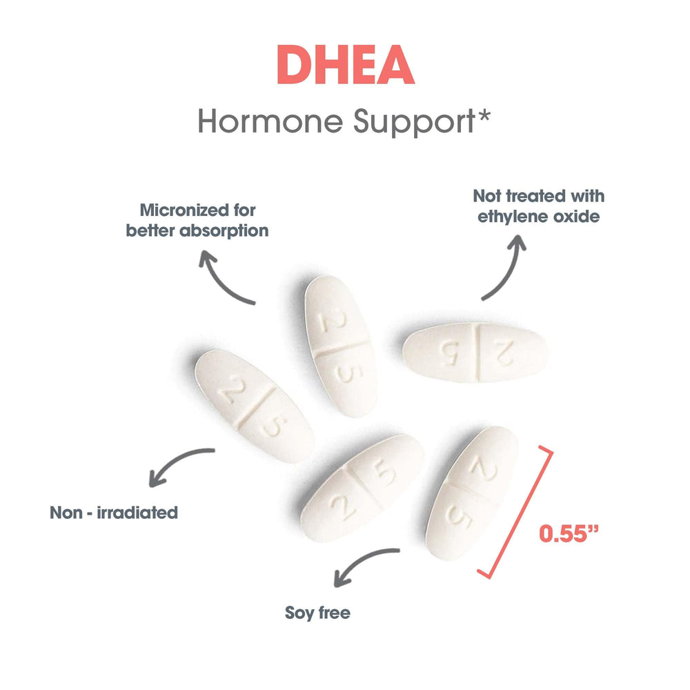 Allergy Research Group DHEA 25 bottle on white background for clear product visibility.