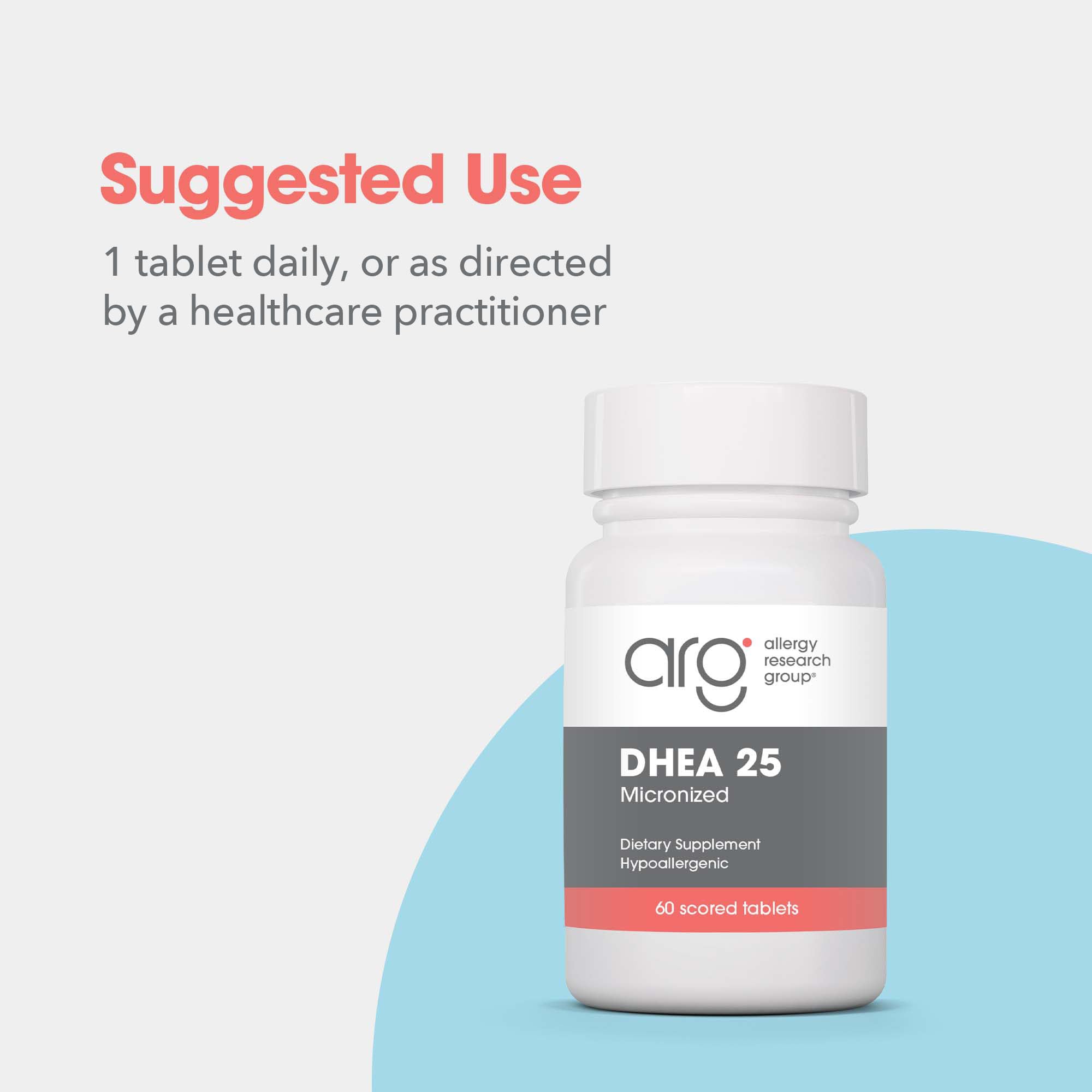 Allergy Research Group DHEA 25 dosage instructions provide clear guidance for use.