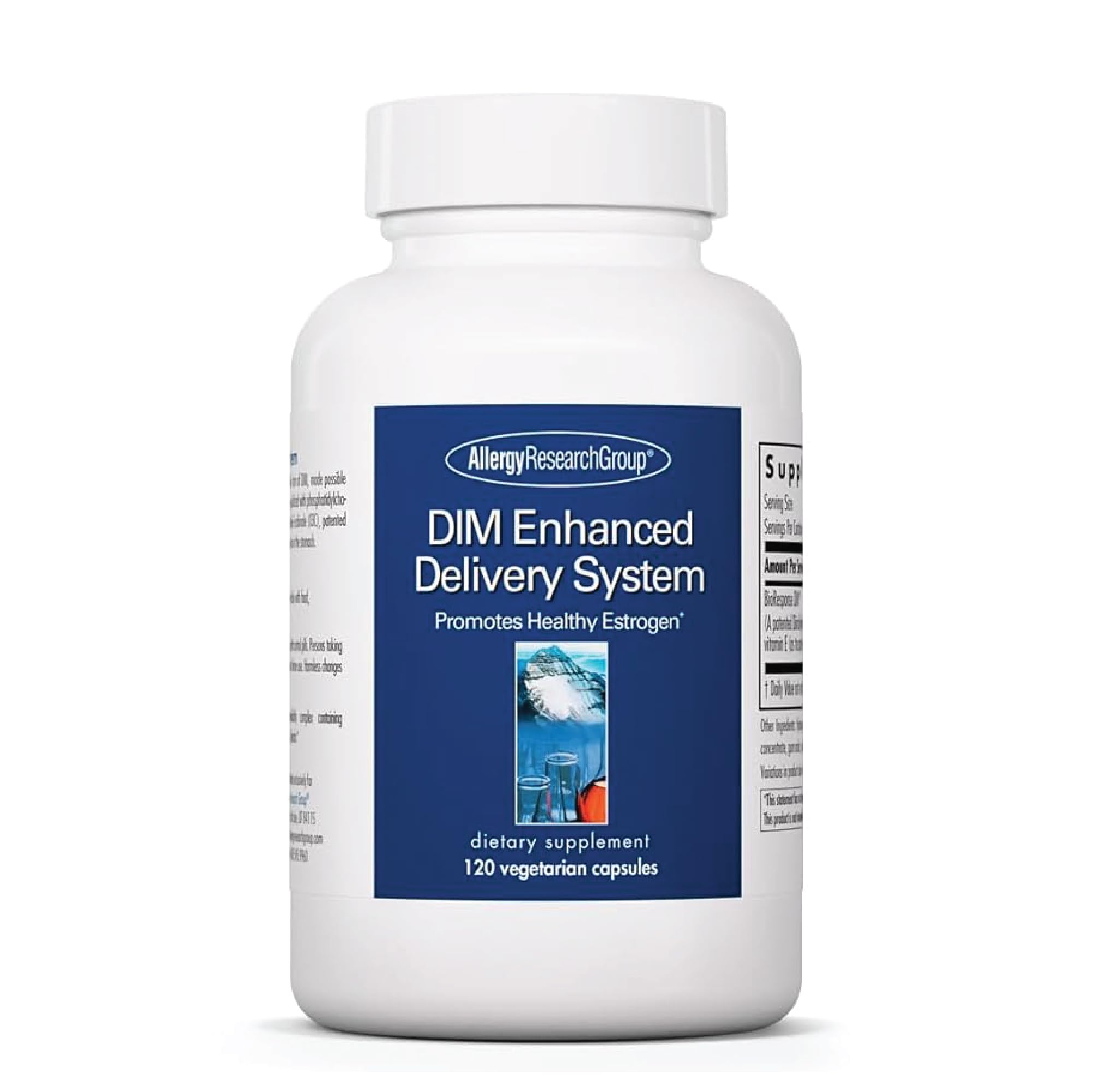 Allergy Research Group DIM Enhanced Delivery bottle with improved bioavailability for daily wellness.