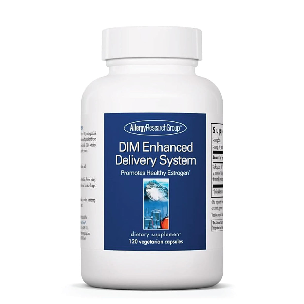 Allergy Research Group DIM Enhanced Delivery bottle with improved bioavailability for daily wellness.